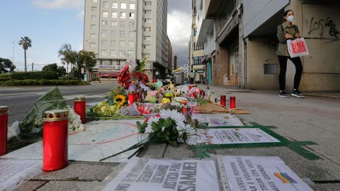 Lugar en el que Samuel cayó herido de muerte, frente a la playa coruñesa de Riazor.