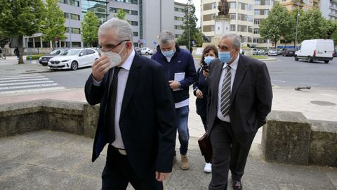 El exinspector jefe de la Brigada de Extanjería de Lugo, Evaristo Rodríguez, entrando en la Audiencia Provincial