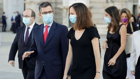 Los ministros Félix Bolaños, del PSOE, e Ione Belarra, de Unidas Podemos