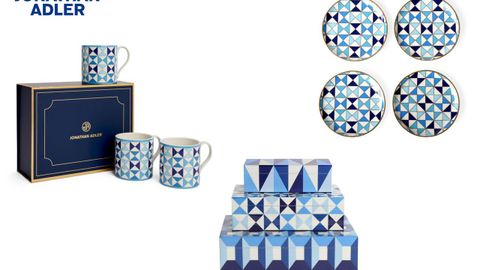 ¿Plagio o inspiración? Arriba, productos diseñados por el estadounidense Jonathan Adler, cuyo diseño guarda numerosas similitudes con el modelo monférico de Sargadelos