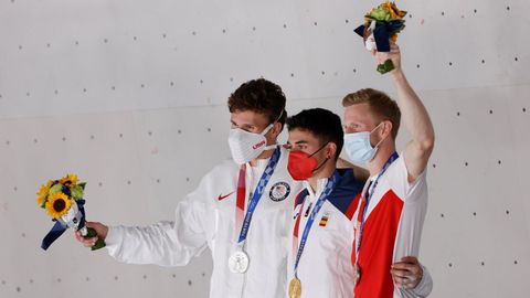 Los tres campeones de escalada de estos Juegos Olímpicos