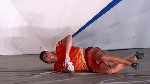 Caída del escalador durante la prueba
