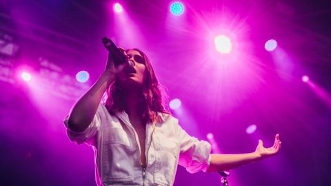Sabela durante un concierto en el SonRías Baixas el pasado mes.