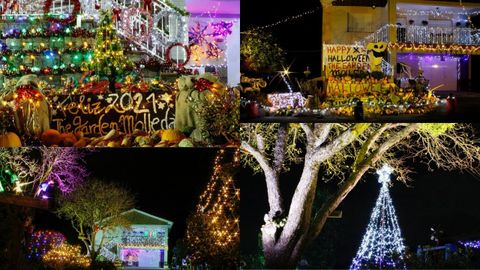 Compilacin de fotos de los jardines de Molleda en Halloween y Navidad