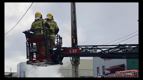 Incendio del cuadro de una torreta en el polígono de Barreiros