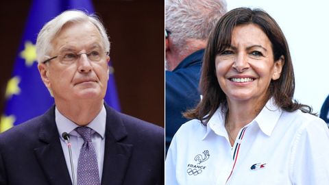 El exnegociador del «brexit» Michel Barnier y la alcaldesa de París, Anne Hidalgo