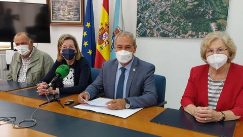 Ramón Rodríguez, Marina Doutón, José Tomé y Carmen Lobo durante la presentación de los actos