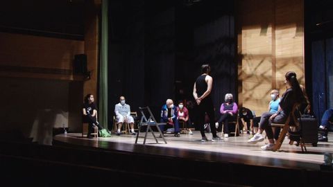 Taller de teatro durante la pasada edición del Fetega, en O Carballiño.