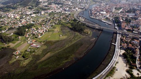 Desembocadura del Lérez y canal de entrada a la ría de Pontevedra