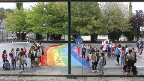 Primer día en el CEIP A Lomba (Anexo), en Vilagarcía
