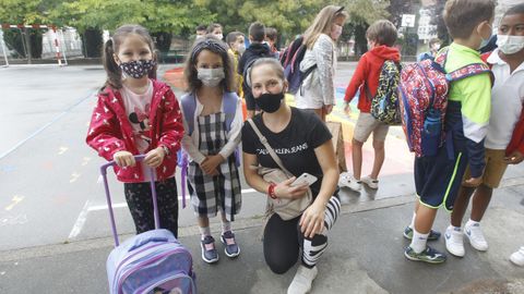 Primer día en el CEIP A Lomba (Anexo), en Vilagarcía