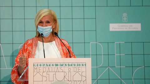 La directora de Salud Pública y Medio Ambiente de la OMS, María Neira, interviene tras recibir la medalla de plata del Principado de Asturias 2021