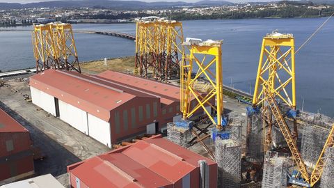 Estructuras montadas en Navantia Fene para el parque francés de Saint Brieuc