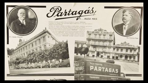 «Partagás y nada más», el anuncio de la fábrica con las fotos de sus dos copropietarios, el asturiano Ramón Cifuentes (a la izquierda) y Pancho Pego Pita, nacido en Ortigueira