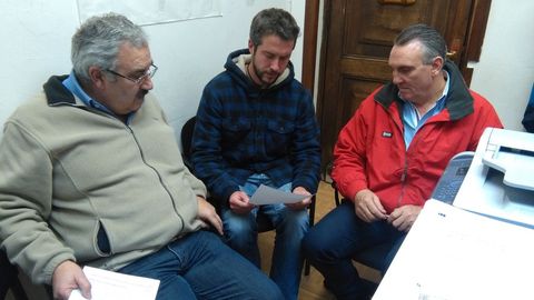 Jesús Vázquez, Rubén Arroxo y Fernando Rois, en una reunión en el 2017