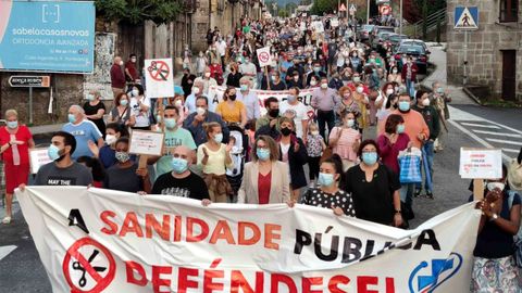 Protesta organizada por la Plataforma en Defensa da Sanidade Pública en Ponteareas, la semana pasada