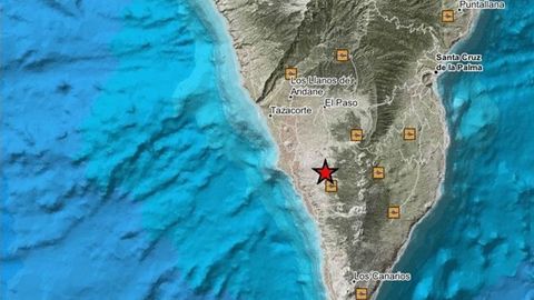 Localización de uno de los terremotos registrados en los últimos días