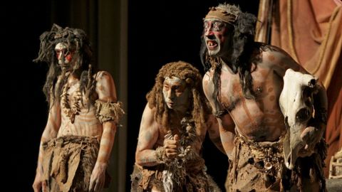 Tanxarina Teatro en una representación de su obra Trogloditas.
