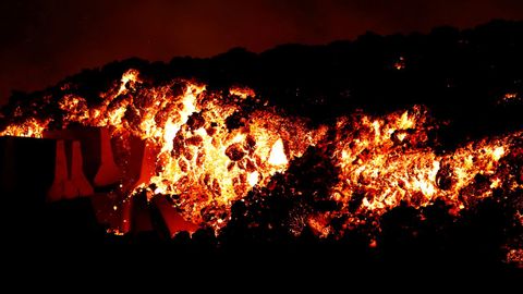 Ríos de lava del volcán de La Palma.