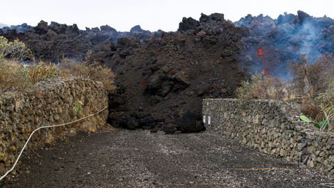 Una lengua de lava en Los Llanos.