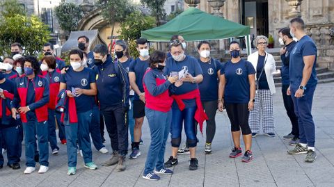 SALIDA DE LA CAMINATA “PROTEGEMOS LOS CAMINOS”, CON REPRESENTANTES DE LA POLICÍA NACIONAL Y DE LA ASOCIACIÓN DE DISCAPACITADOS INTEÑECTUALES VIRGEN DE LA O-MENDEZ NUÑEZ