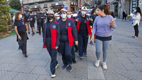 SALIDA DE LA CAMINATA “PROTEGEMOS LOS CAMINOS”, CON REPRESENTANTES DE LA POLICÍA NACIONAL Y DE LA ASOCIACIÓN DE DISCAPACITADOS INTEÑECTUALES VIRGEN DE LA O-MENDEZ NUÑEZ