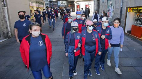 SALIDA DE LA CAMINATA “PROTEGEMOS LOS CAMINOS”, CON REPRESENTANTES DE LA POLICÍA NACIONAL Y DE LA ASOCIACIÓN DE DISCAPACITADOS INTEÑECTUALES VIRGEN DE LA O-MENDEZ NUÑEZ
