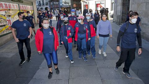 SALIDA DE LA CAMINATA “PROTEGEMOS LOS CAMINOS”, CON REPRESENTANTES DE LA POLICÍA NACIONAL Y DE LA ASOCIACIÓN DE DISCAPACITADOS INTEÑECTUALES VIRGEN DE LA O-MENDEZ NUÑEZ