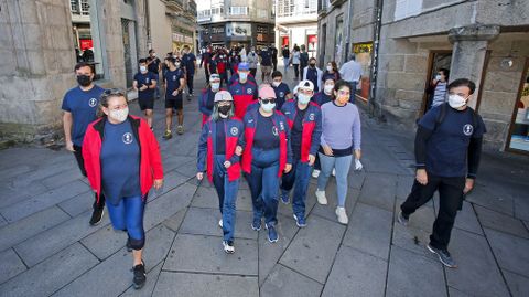 SALIDA DE LA CAMINATA “PROTEGEMOS LOS CAMINOS”, CON REPRESENTANTES DE LA POLICÍA NACIONAL Y DE LA ASOCIACIÓN DE DISCAPACITADOS INTEÑECTUALES VIRGEN DE LA O-MENDEZ NUÑEZ