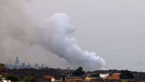 Segundo da de erupcin del volcn de La Palma