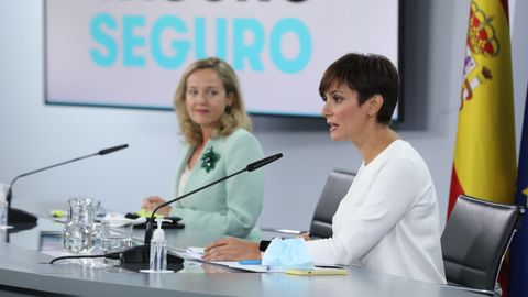 En una comparecencia tras el Consejo de Ministros, Nadia Calviño e Isabel Rodríguez hicieron balance de la situación en La Palma tras la erupción del volcán