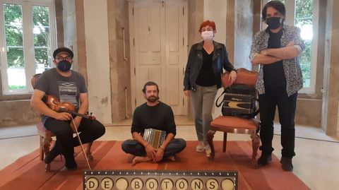 Carlos Quintá, Davide Salvado, Maite Ferreiro e Pedro Pascual, no Pazo de San Marcos