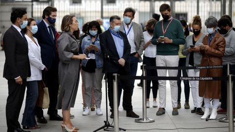 La portavoz del PP en el Congreso, Cuca Gamarra, registró este jueves la petición de una comisión de investigación en el Congreso sobre el caso Gali.