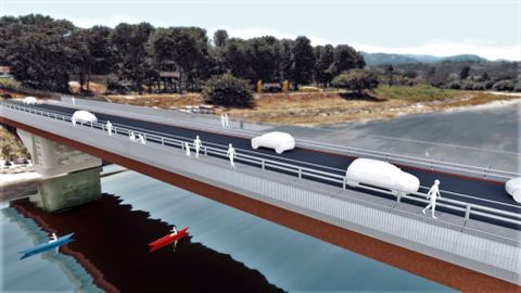 Infografía del nuevo puente de Arriondas