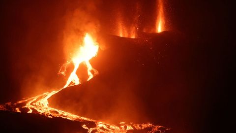 Imgenes de la nueva colada de lava en La Palma