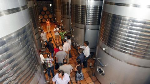 Una visita guiada en la bodega chantadina Vía Romana, en una imagen de archivo