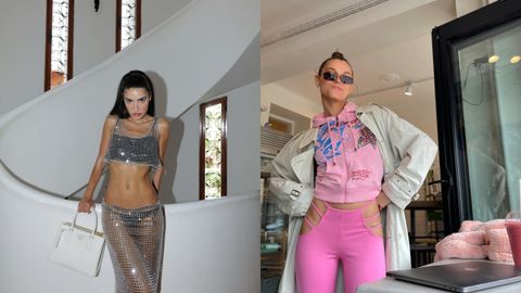 Patricia Manfield, con falda de tiro bajo, y Linne Öhlund, con chándal rosa, dos tendencias muy de principios del 2000