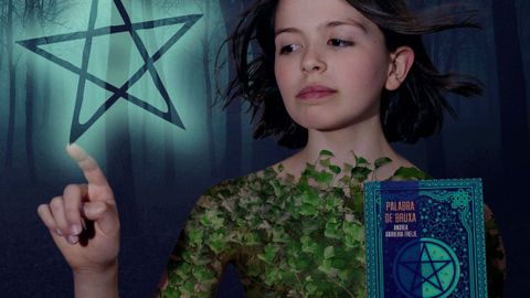 Irene, conductora de la cuenta de Instagram «Surfeando libros», con una de sus propuestas otoñales, «Palabra de bruxa».