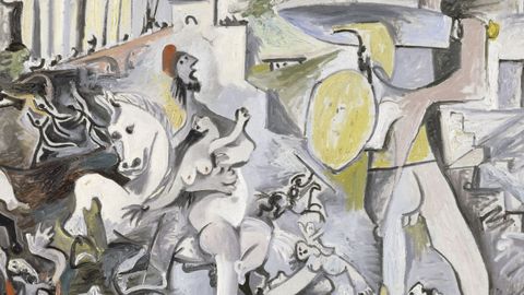 Detalle de la versión de «El rapto de las Sabinas», de Picasso, que toma como referencia el cuadro de Poussin.