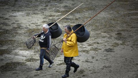 Imagen de archivo de mariscadores en la ría de O Burgo.