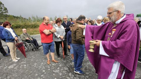 El cura Rodríguez Pastiño, en la segunda misa de protesta, que ofició en el mes de agosto del 2019
