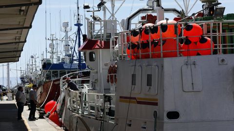 Pesqueros de Gran Sol en Burela, donde esa flota es un pilar, igual que en Celeiro, Vigo, Ondárroa o A Coruña