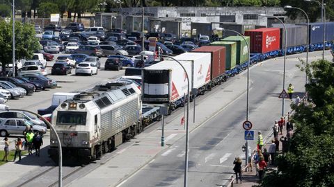 La última vez que el tren recorrió el trazado portuario de Vilagarcía fue el 20 de marzo del año pasado