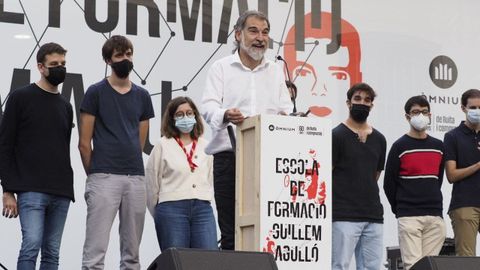El presidente de Òmnium Cutural, Jordi Cuixart, en un acto en octubre