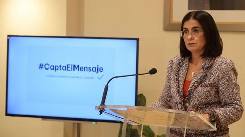 La Ministra de Sanidad, Carolina Darias, en un momento de la reunin de Oviedo