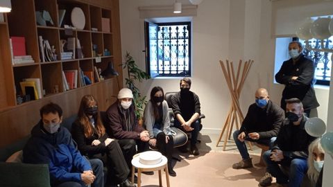 Un momento del encuentro con los cineastas asturianos