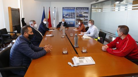 Reunión de trabajadores de Ence con el presidente de la Autoridad Portuaria, José Benito Suárez Costa