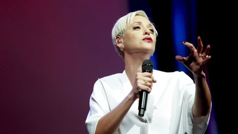 Mariza durante un concierto en Santiago.