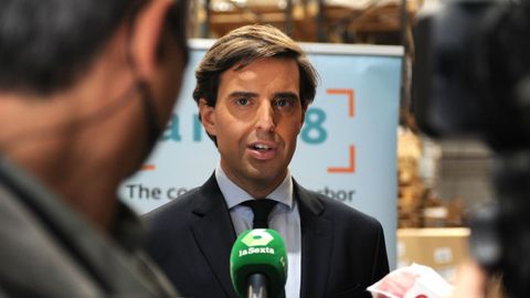 El vicesecretario de Comunicación del PP, Pablo Montesinos, hoy ante los medios.