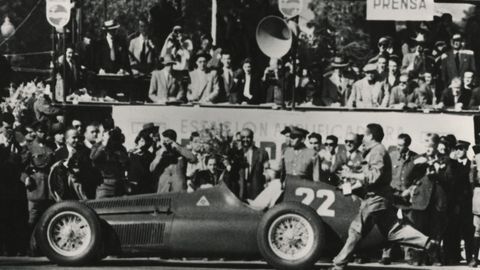 Alfetta 159 en el circuito de Pedralbes en Barcelona